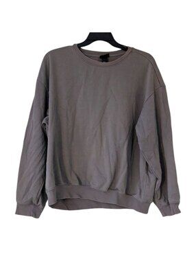 HM XL Gray Taupe Loose Fit Oversized Crewneck Sweater Boxy Pullover 28.5x26